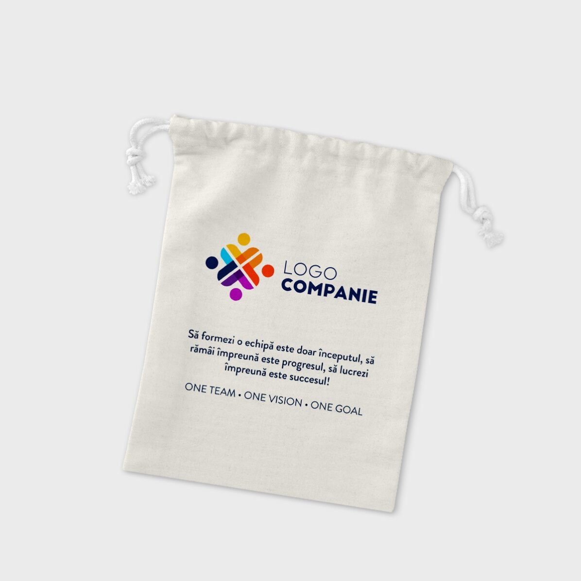 Săculeț mic pentru cadouri personalizat cu logo și mesaj