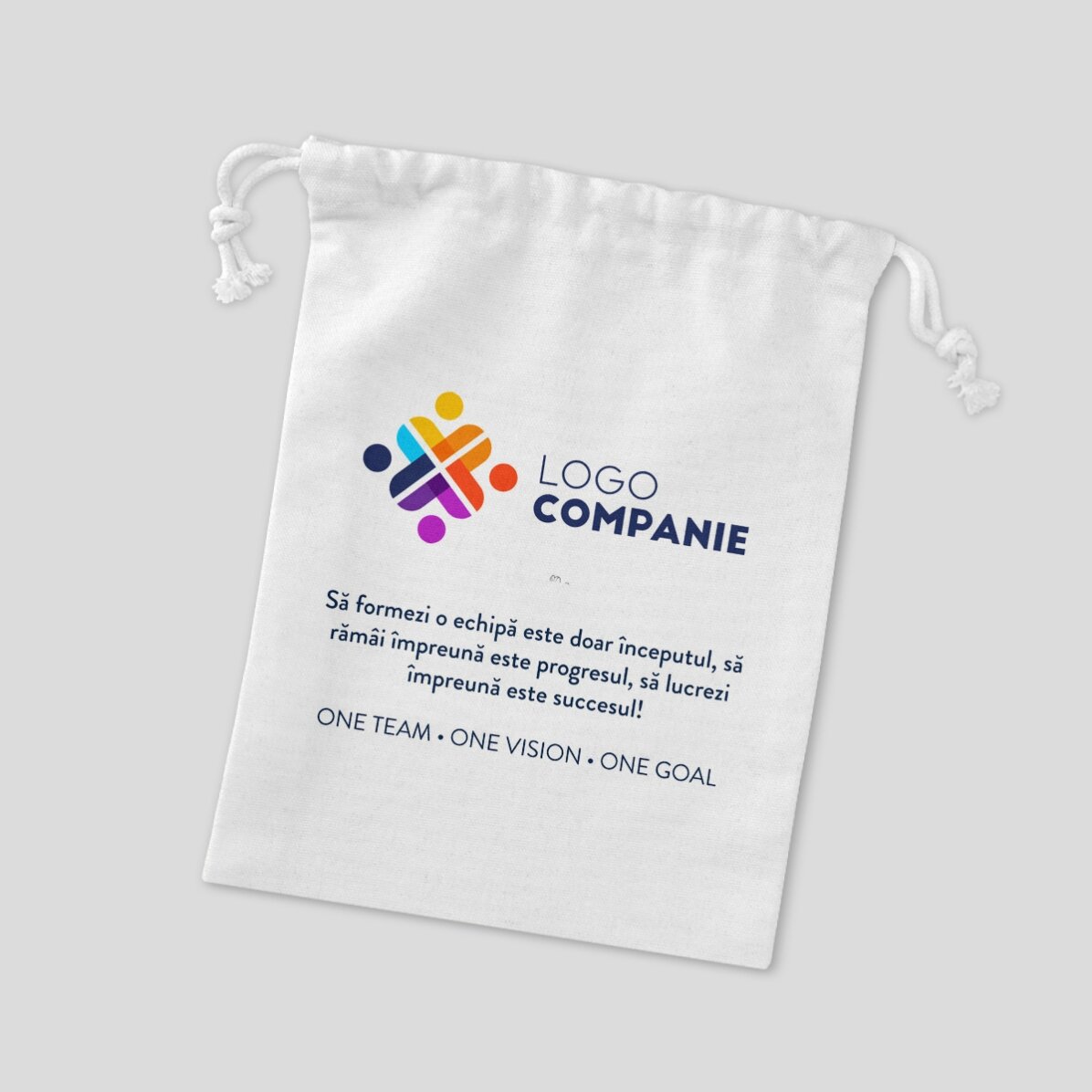 Săculeț mic pentru cadouri personalizat cu logo și mesaj