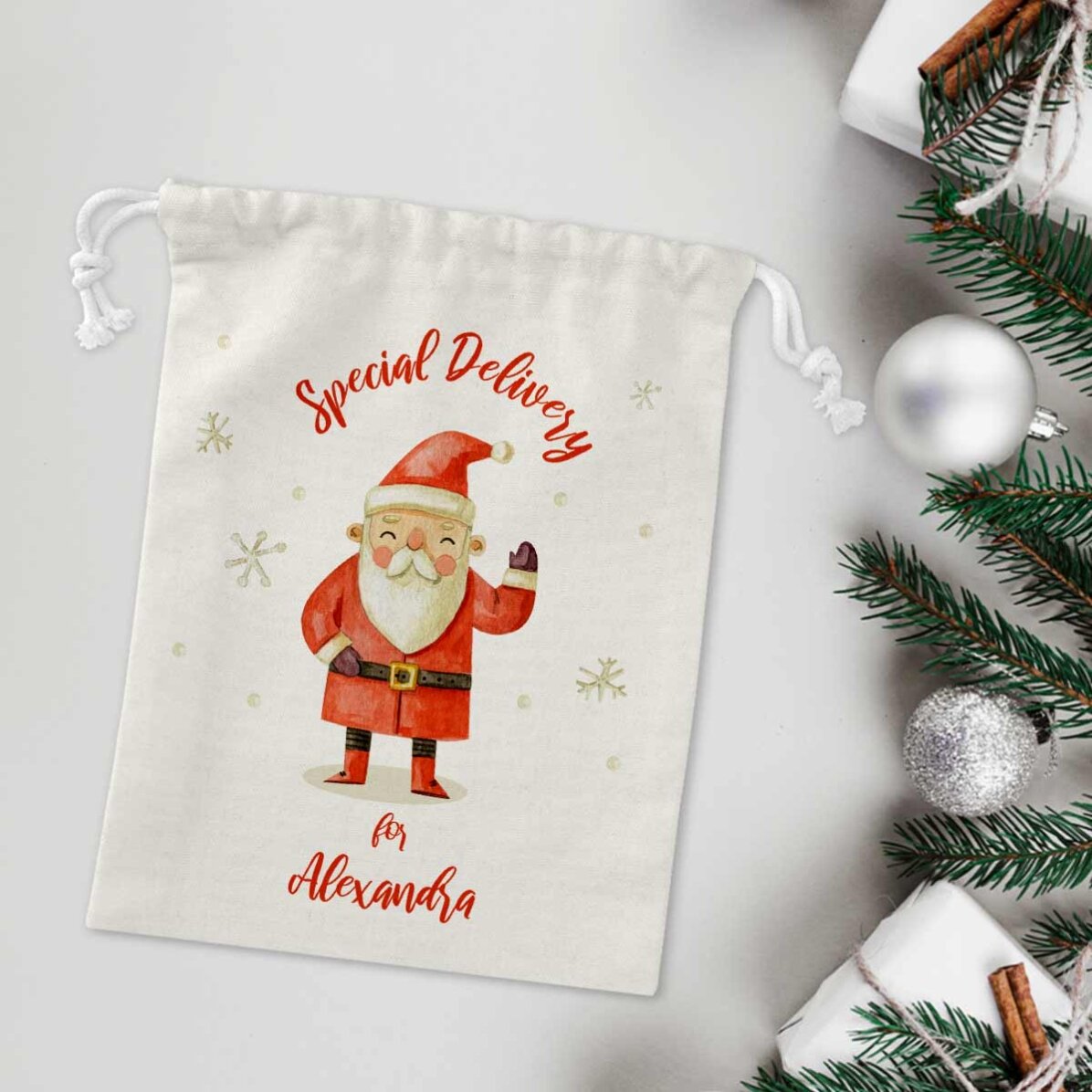 Săculeț mic pentru cadouri personalizat cu nume - Special Delivery