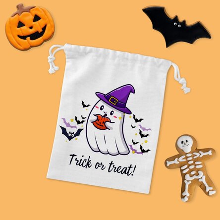 Săculeț mic pentru cadouri personalizat cu text - Fantomă