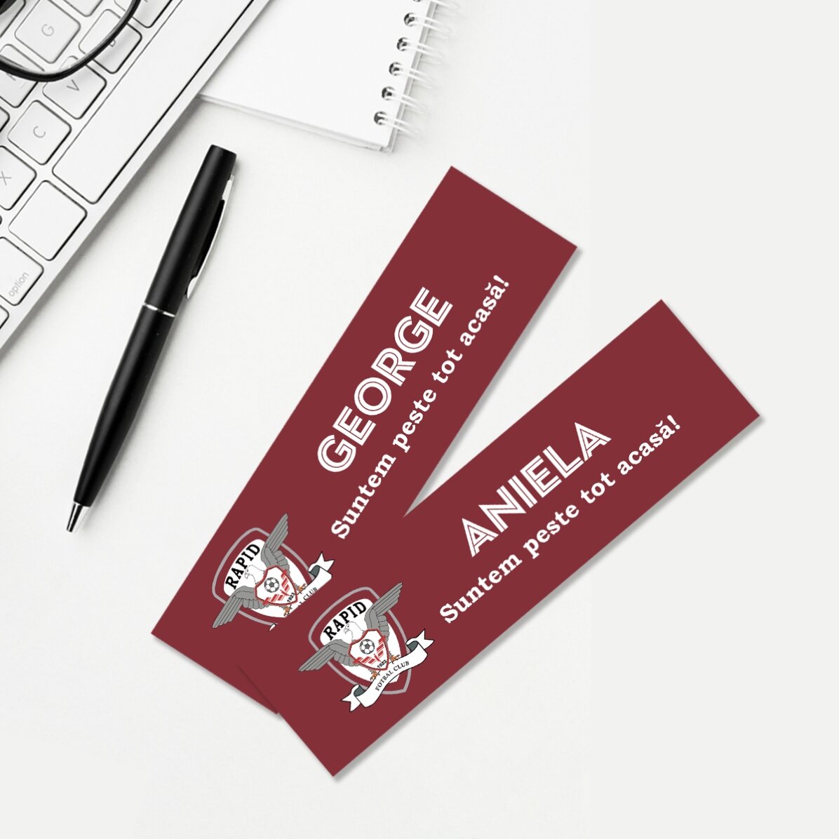 Semn de carte FC Rapid personalizat cu nume și mesaj