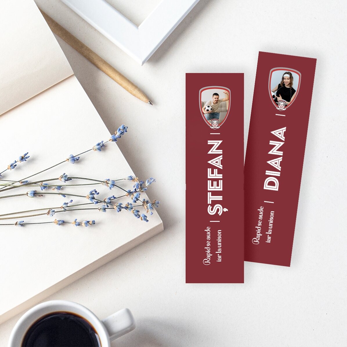 Semn de carte FC Rapid personalizat cu poză și mesaj 