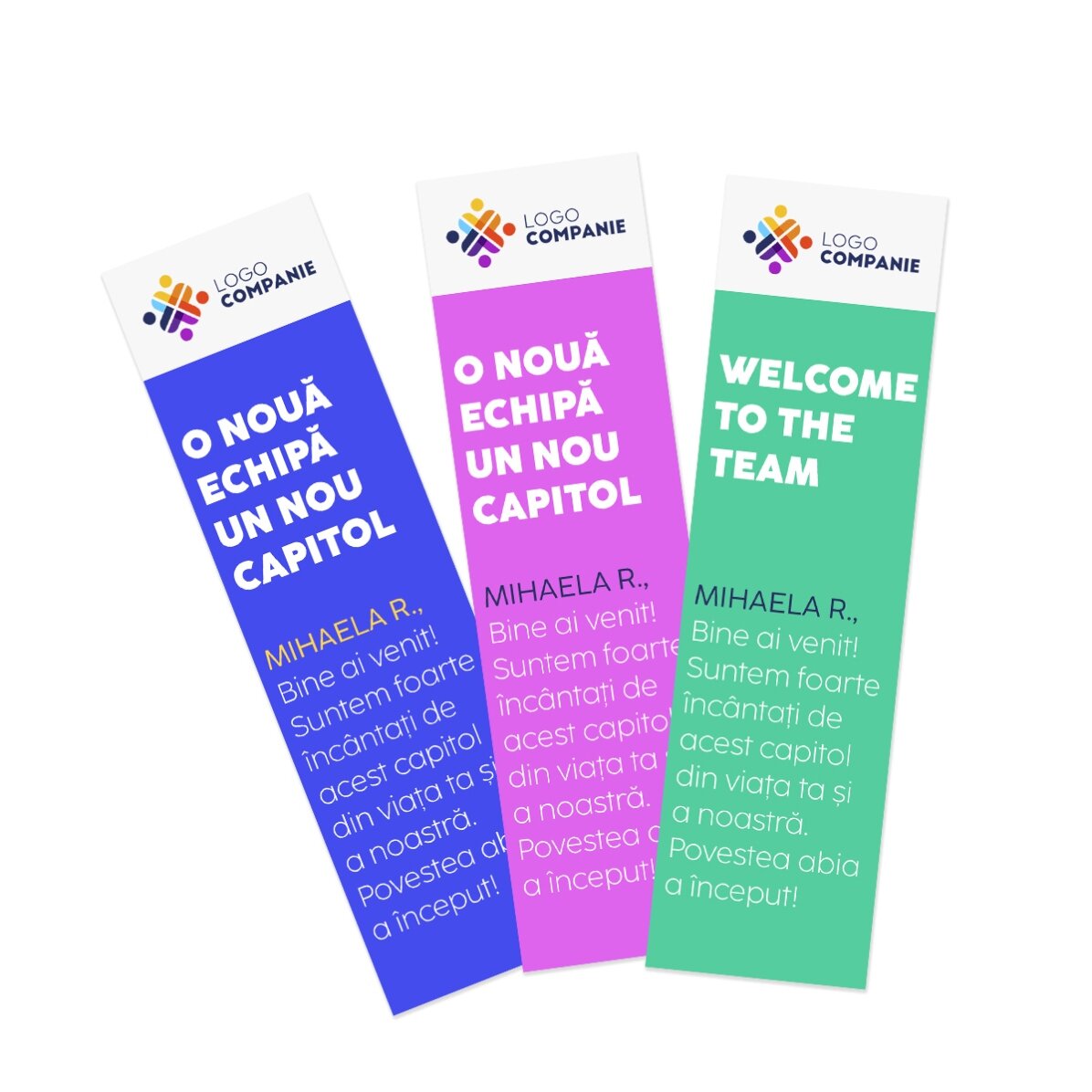 Semn de carte personalizat cu logo și mesaj - Welcome