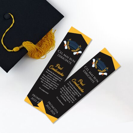 Semn de carte personalizat cu mesaj  de absolvire