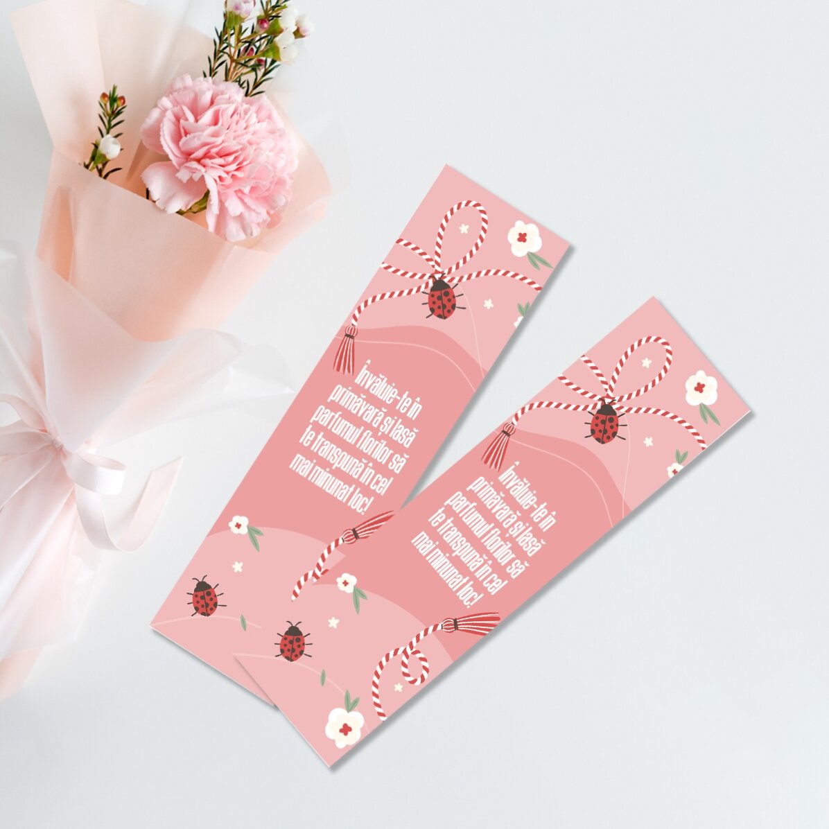 Semn de carte personalizat cu mesaj - Mărțișor