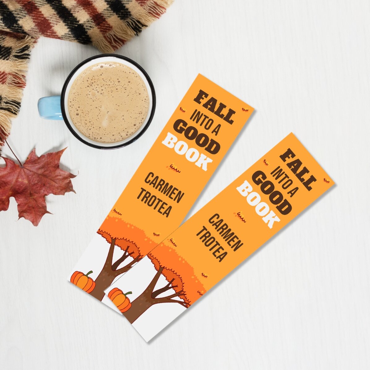 Semn de carte personalizat cu mesaj - Toamnă