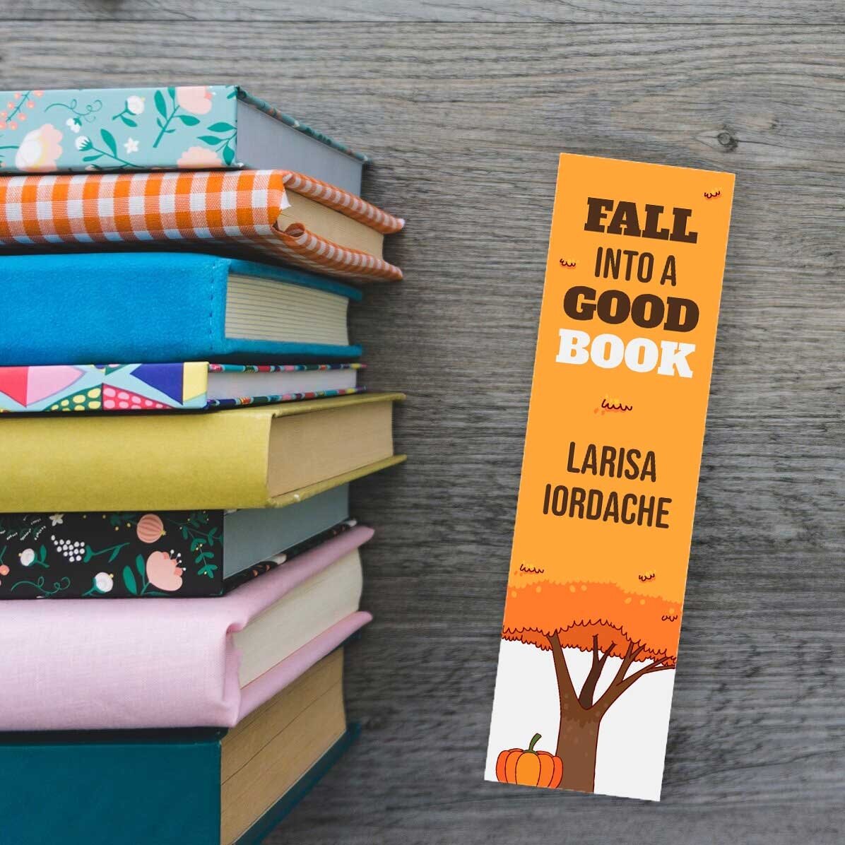 Semn de carte personalizat cu mesaj - Toamnă