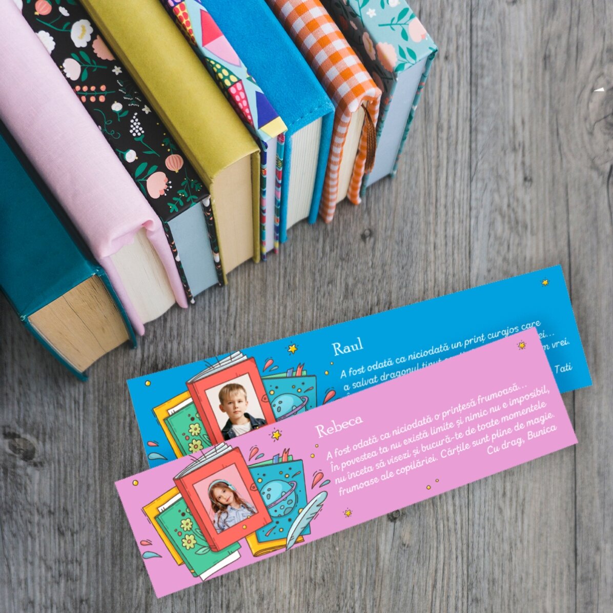 Semn de carte personalizat cu poză și mesaj - Povestea ta