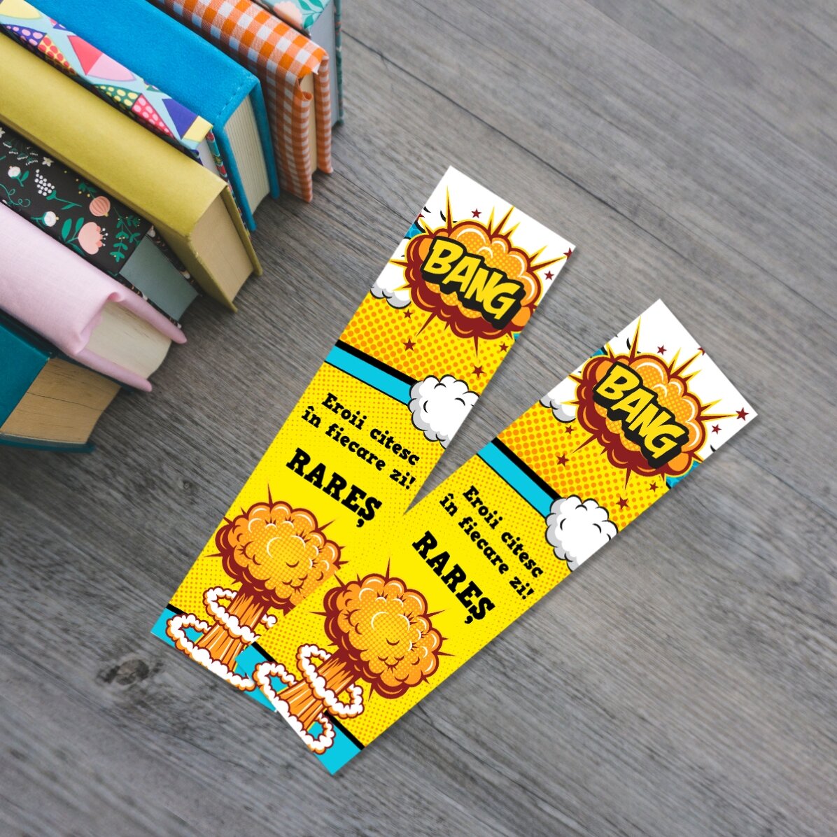 Semn de carte personalizat cu text - Comics