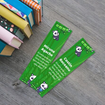 Semn de carte personalizat cu text - Cute Panda