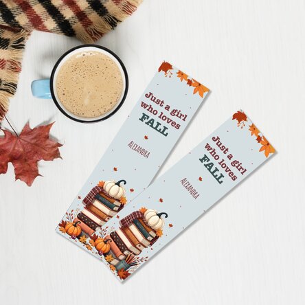 Semn de carte personalizat cu text - Fall