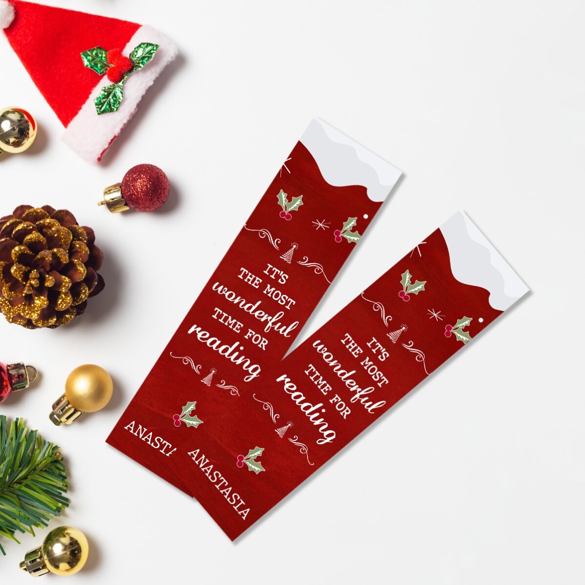 Semn de carte personalizat cu text - Most wonderful time