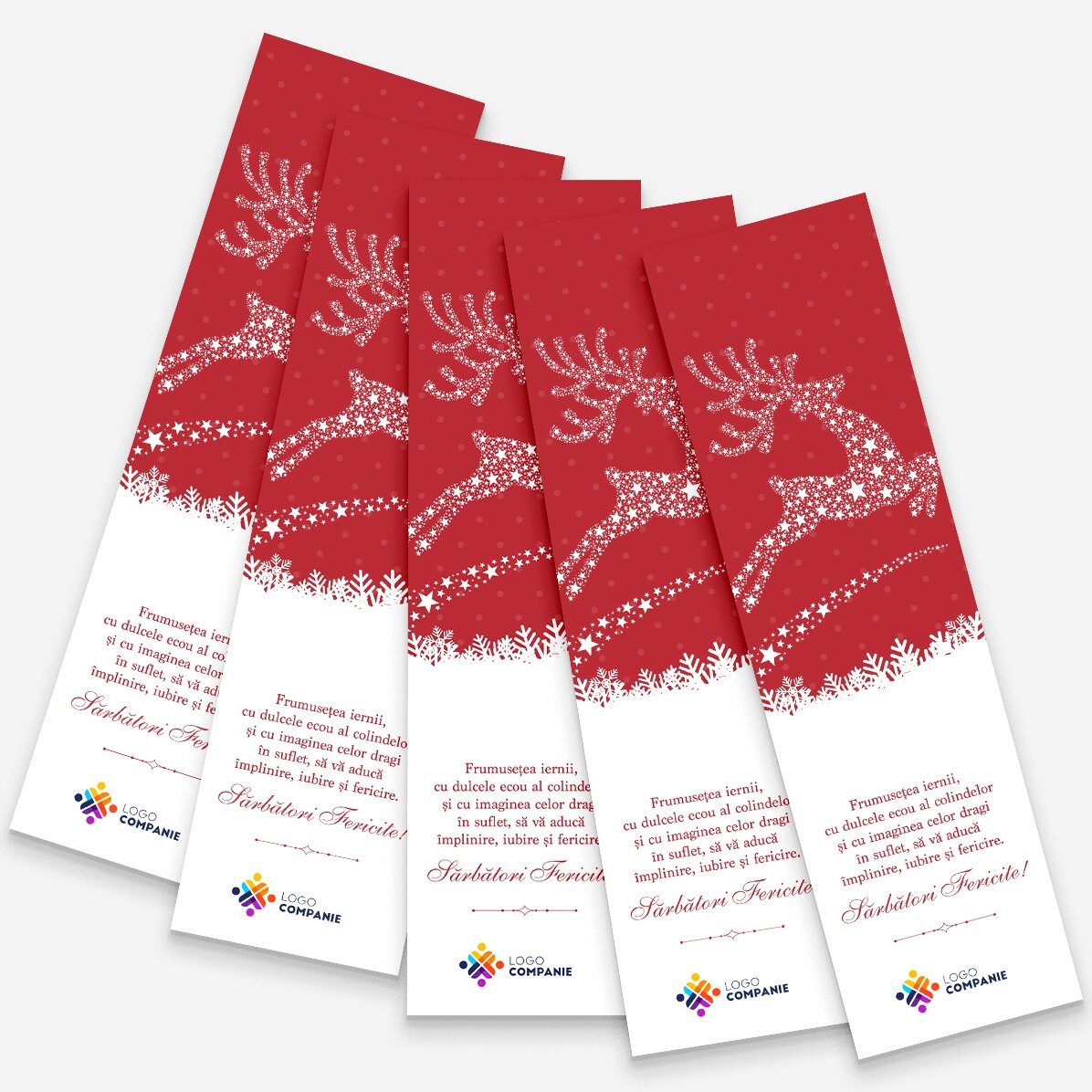 Semn de carte personalizat cu text și logo - Magia Crăciunului