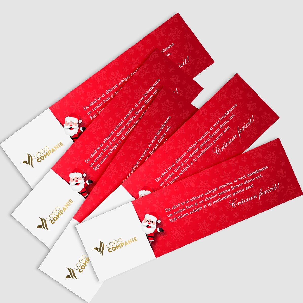Semn de carte personalizat cu text și logo pentru Crăciun - Santa