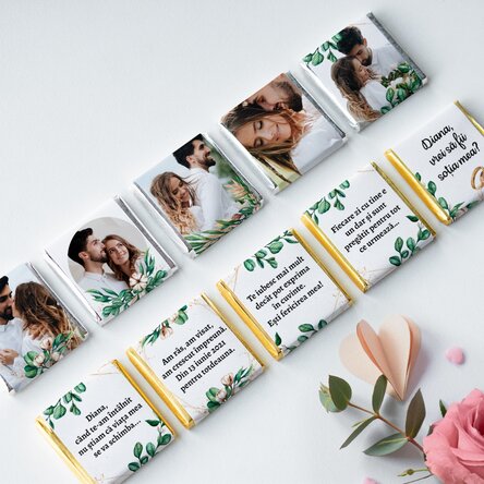 Set 10 mini ciocolățele personalizate cu poze și text - Special proposal