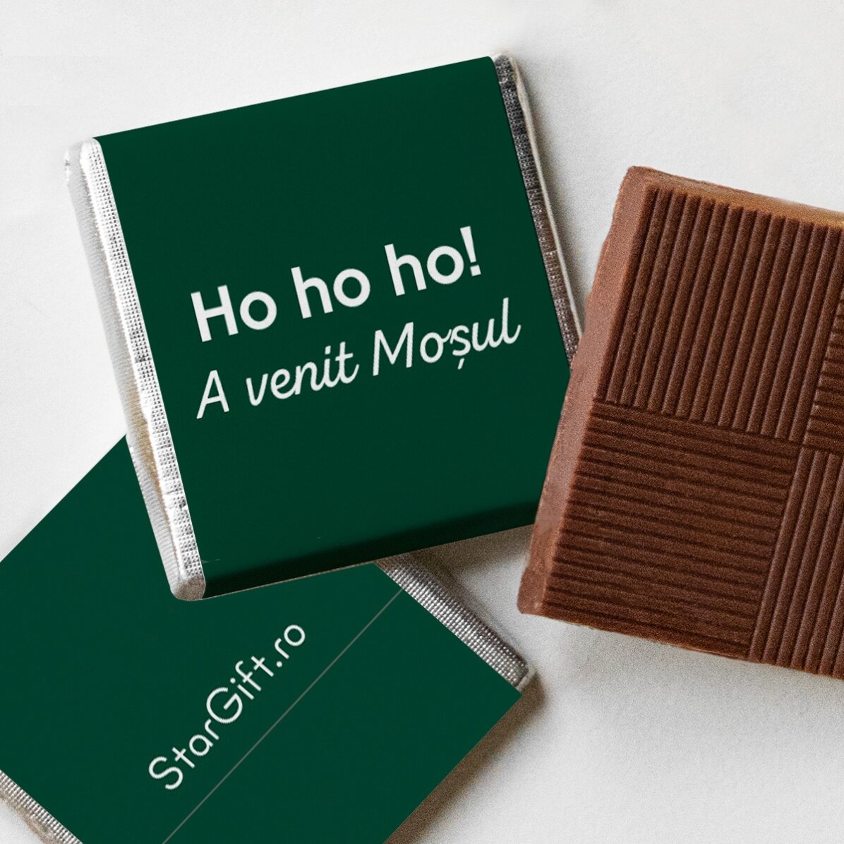 Set 10 mini ciocolățele personalizate cu text 