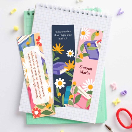 Set 3 semne de carte personalizate cu text - Spring
