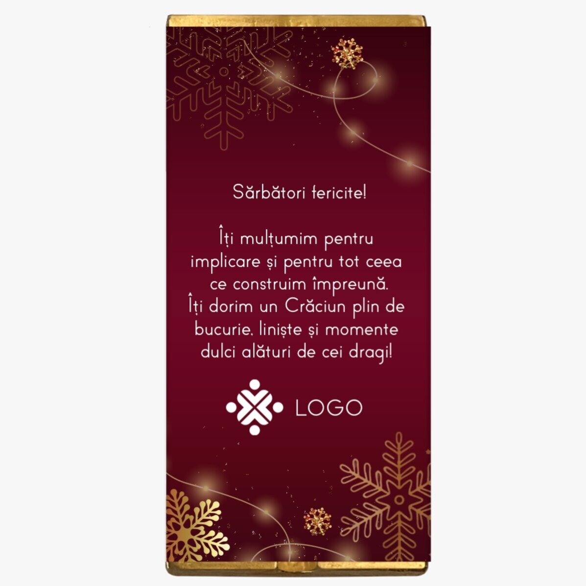 Персонализиран коледен подаръчен комплект с лого и послание - Red Christmas