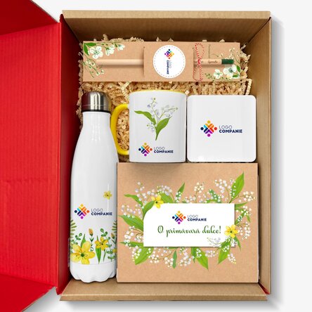 Set cadou personalizat cu logo - 1 și 8 Martie