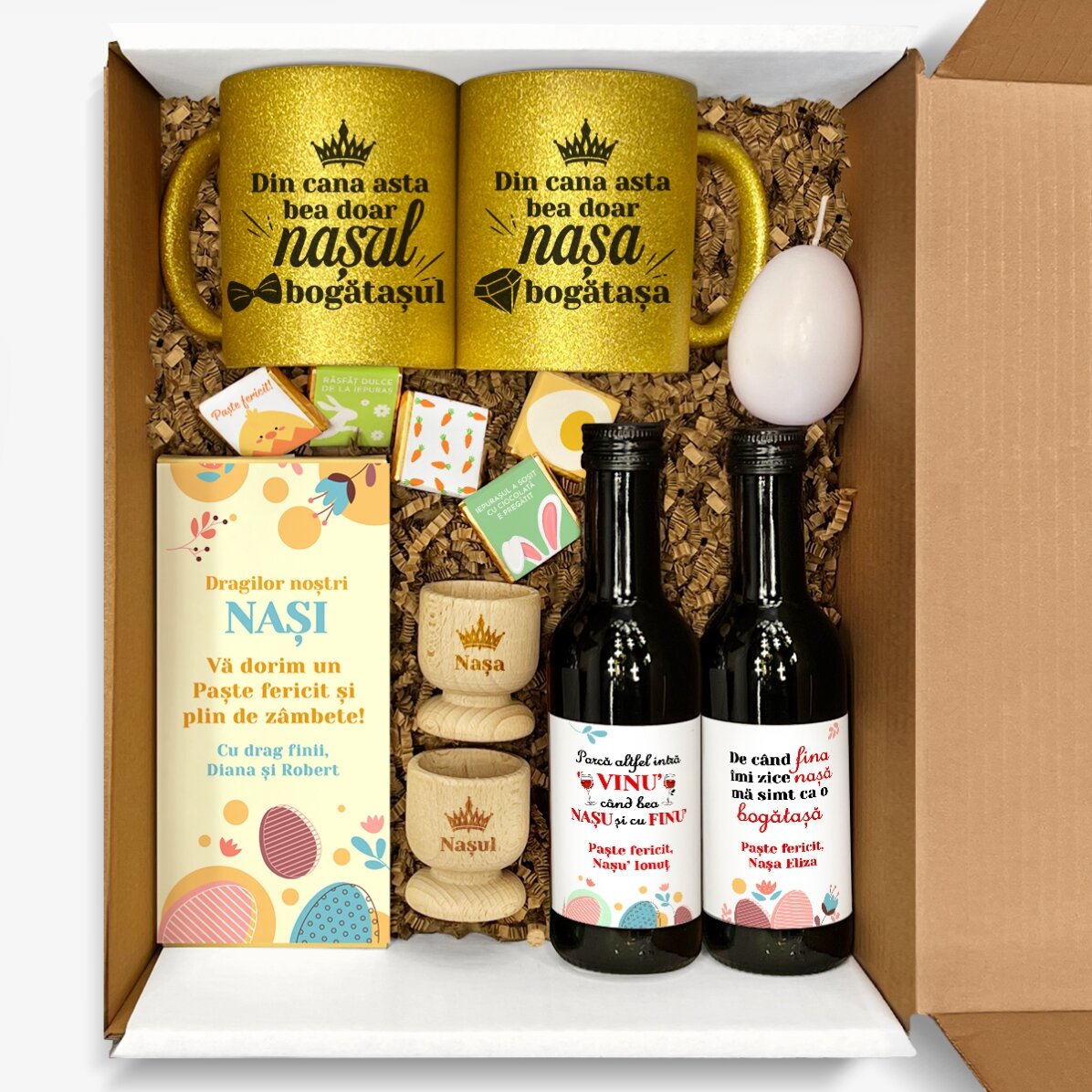 Персонализиран подаръчен комплект за кръстници - Весела Великден