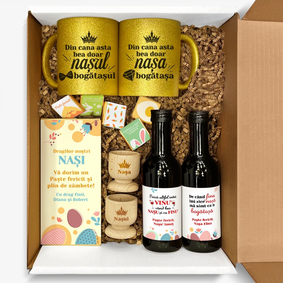 Персонализиран подаръчен комплект за кръстници - Весела Великден