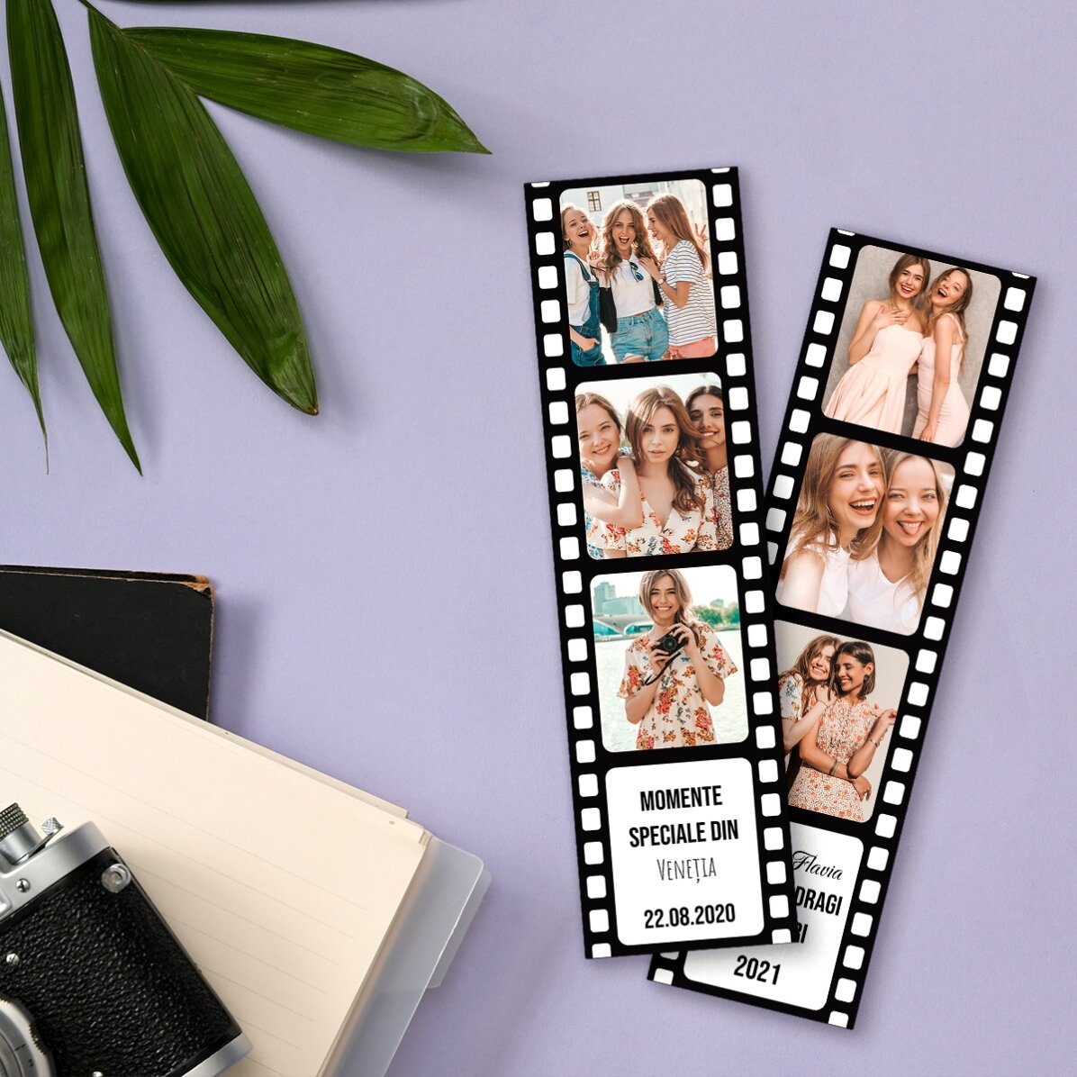 Set de 2 magneți personalizați cu poze și text - Momente speciale