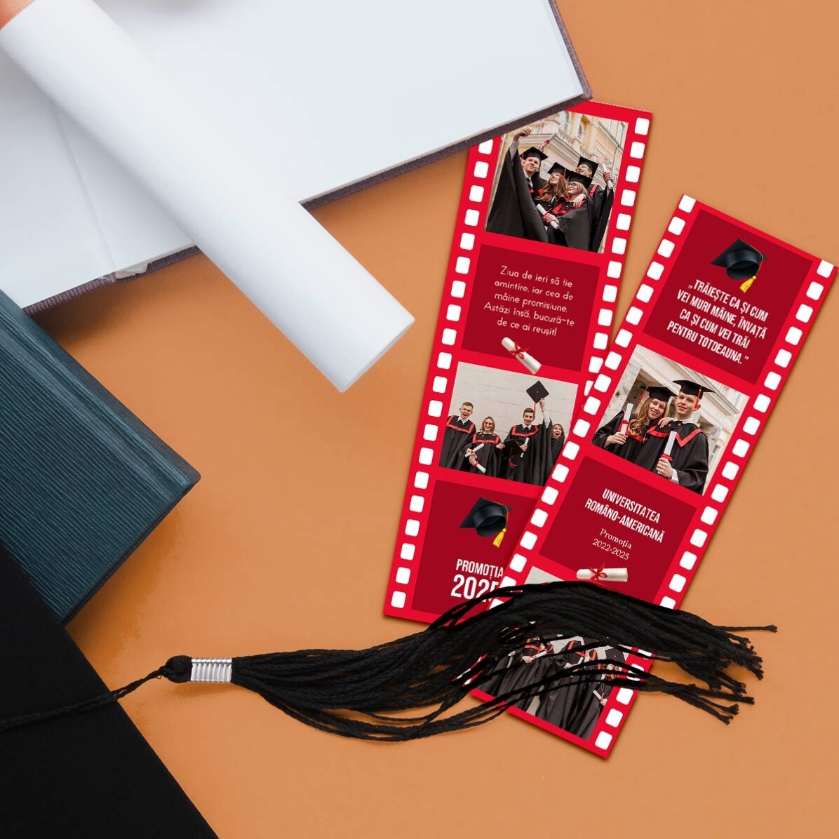 Set de 2 magneți personalizați cu poze și text pentru absolvire