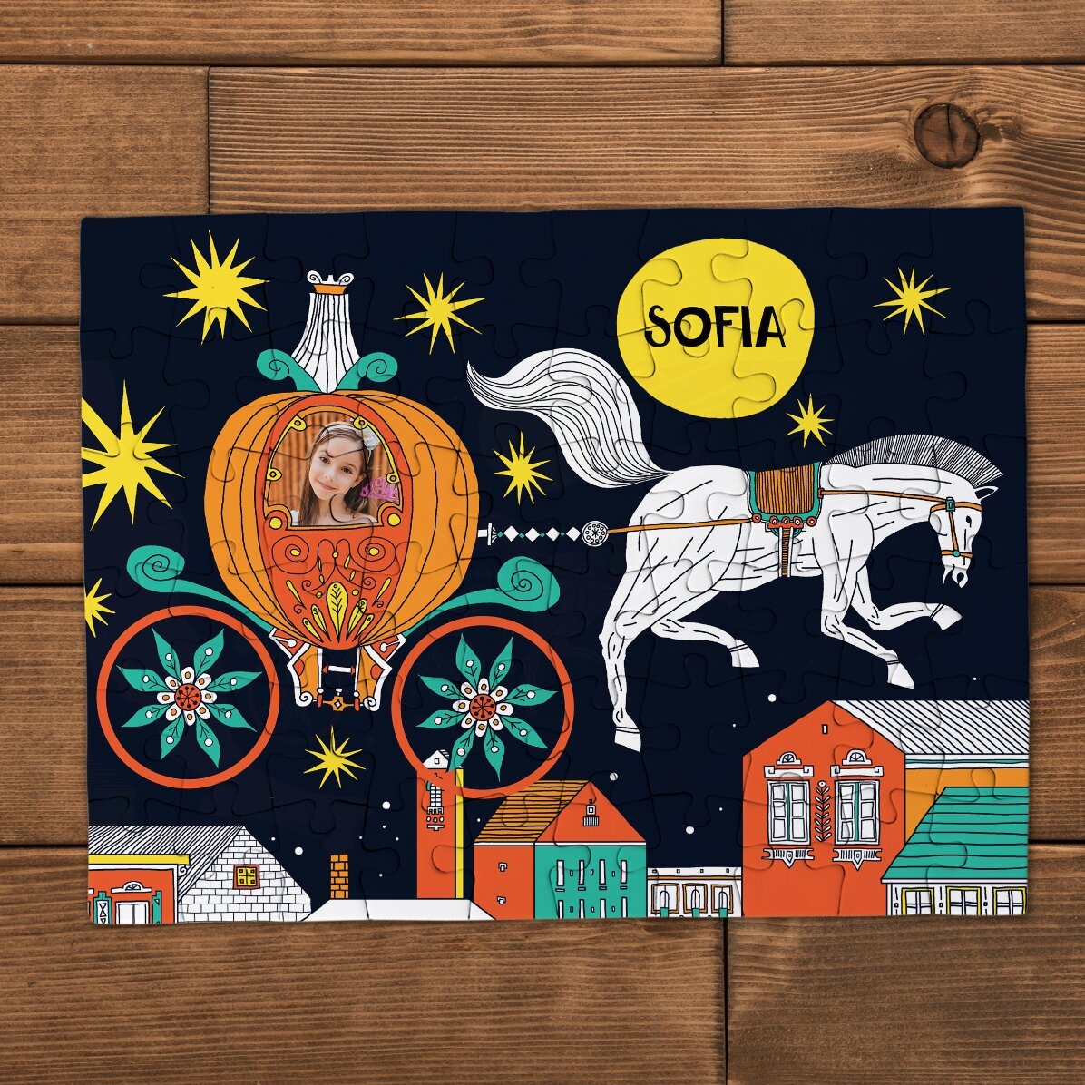 Set puzzle 20x15 cm personalizat și cartea Cum am devenit pantof regal - Caleașca