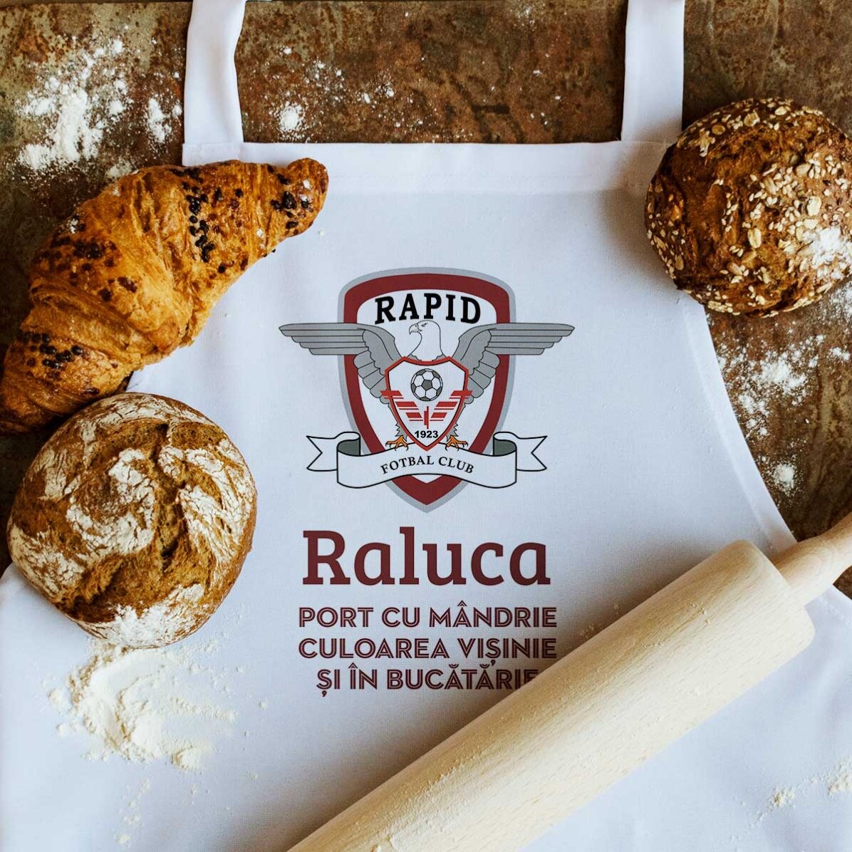 Șorț FC Rapid personalizat cu nume și text