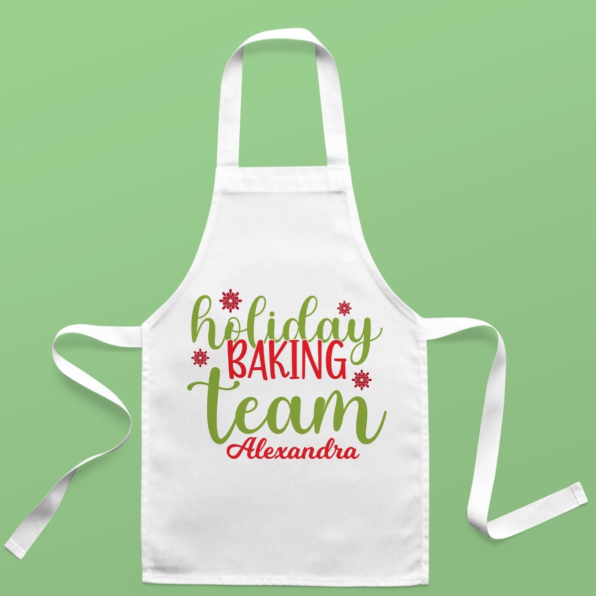 Șorț pentru copii personalizat cu text - Holiday baking team