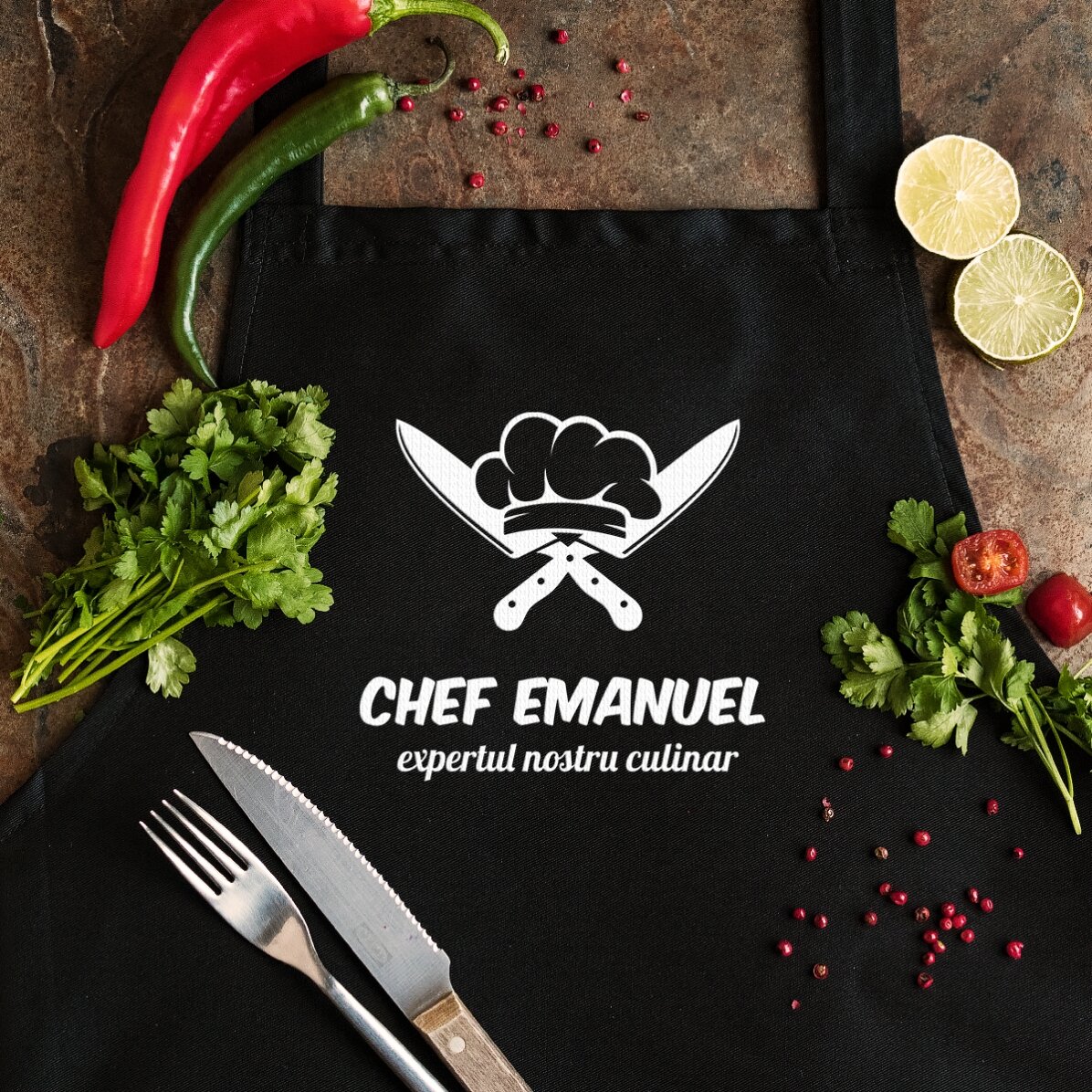 Șorț personalizat - Bucătar la cuțite