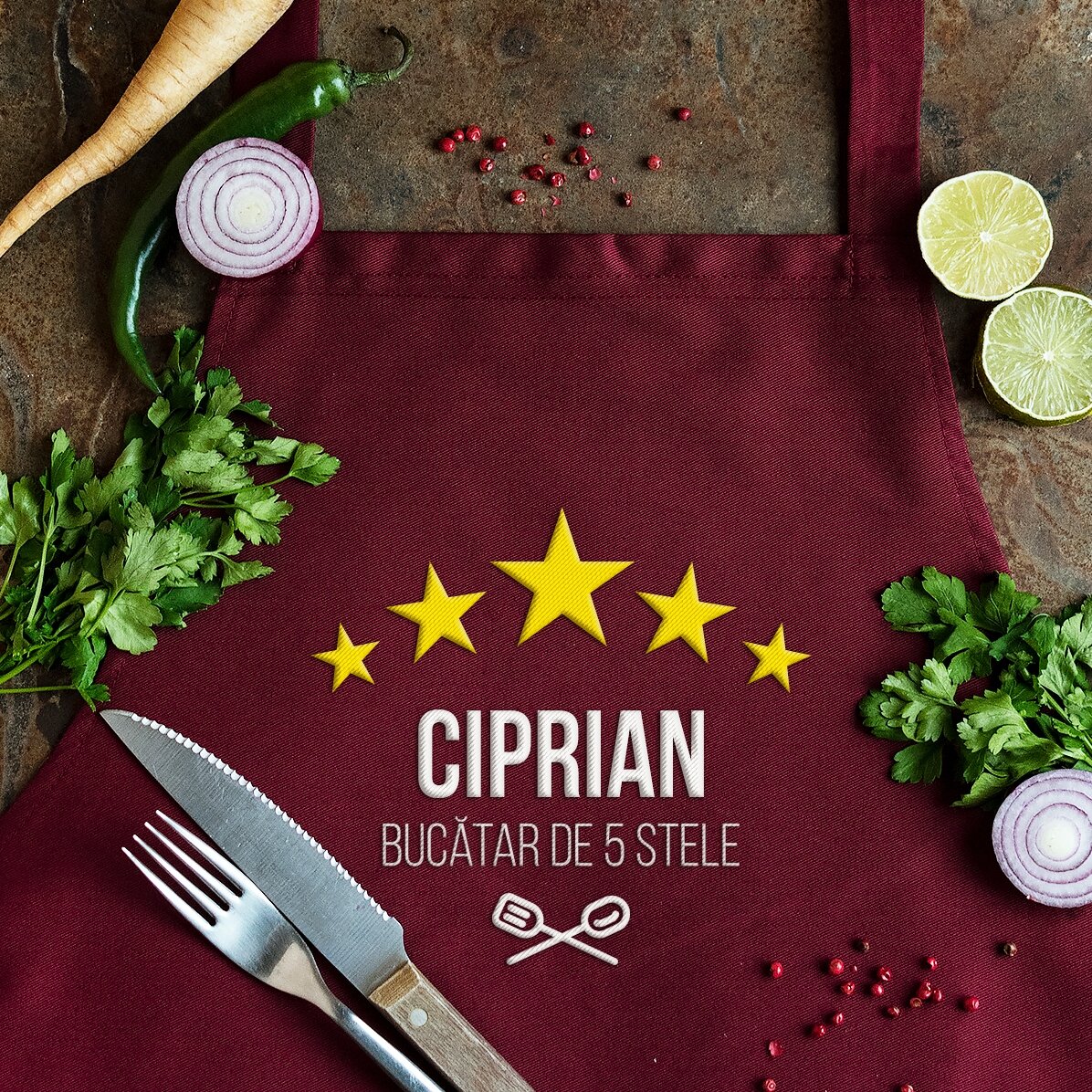 Șorț personalizat - Chef de 5 stele