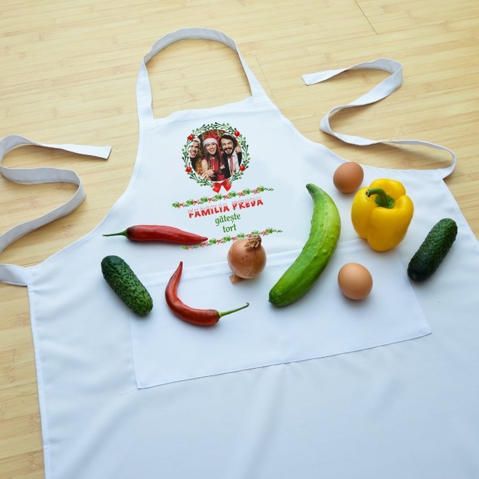 Șorț personalizat Crăciun - Familia gătește