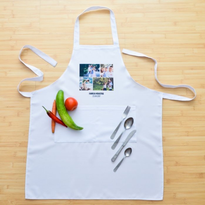 Șorț personalizat cu 4 poze și text