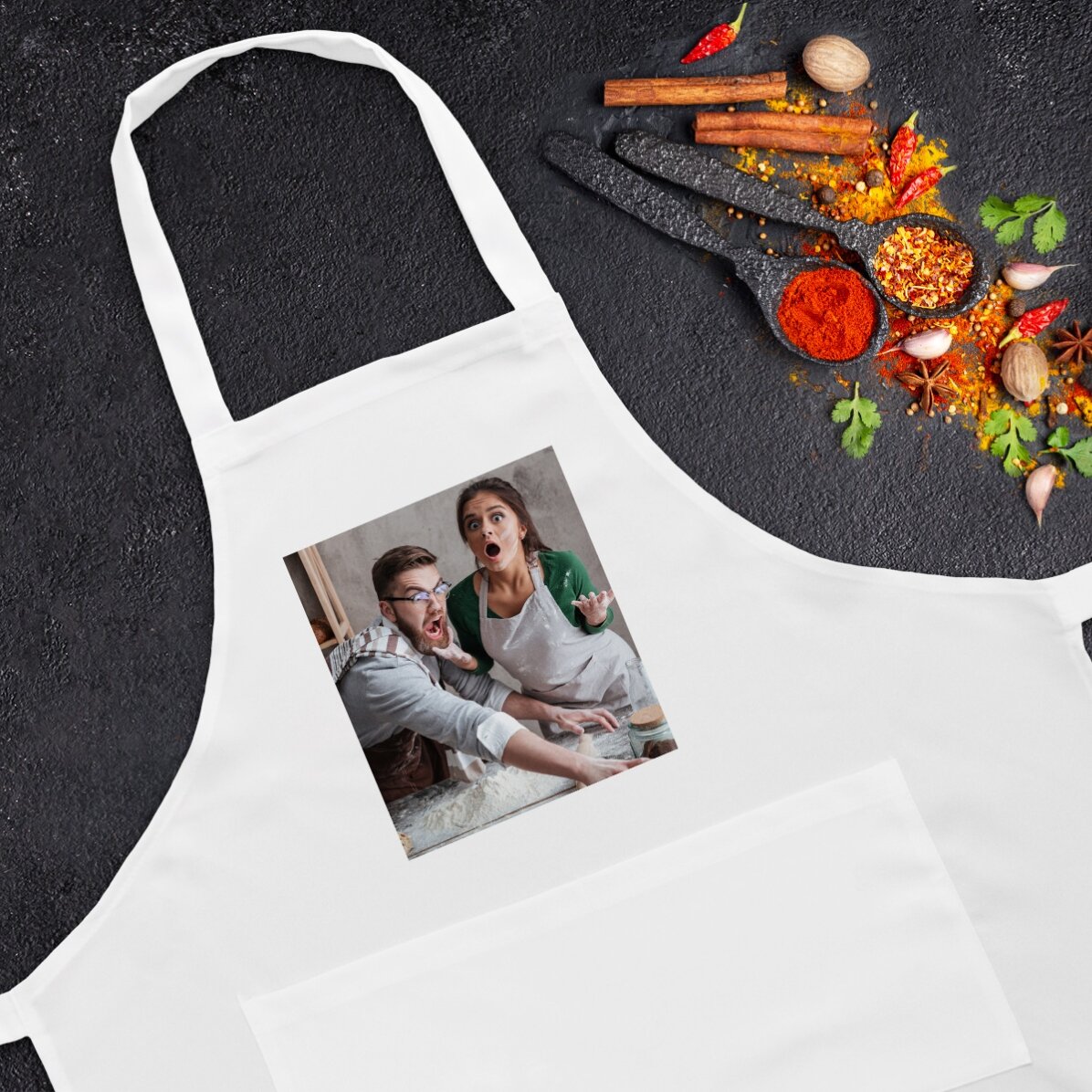 Șorț personalizat cu o poză - Model pătrat