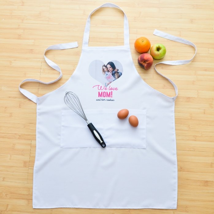 Șorț personalizat cu o poză și text - We Love