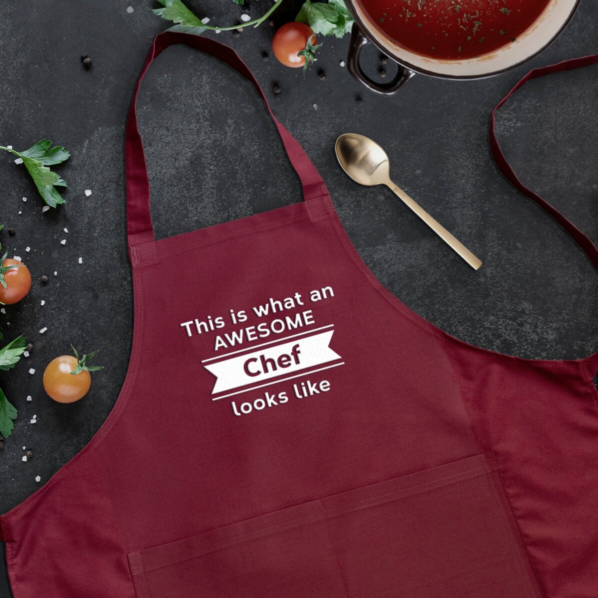 Șorț personalizat cu text - Awesome Chef