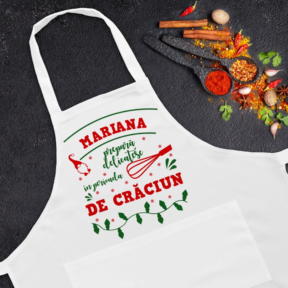 Șorț personalizat cu text - Crăciun în bucătărie
