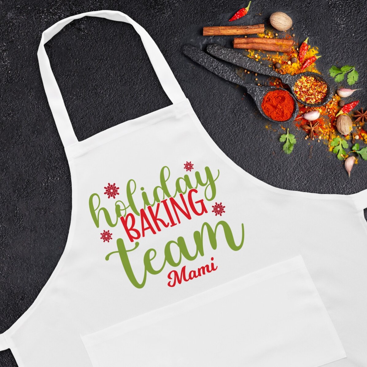 Șorț personalizat cu text - Holiday baking team