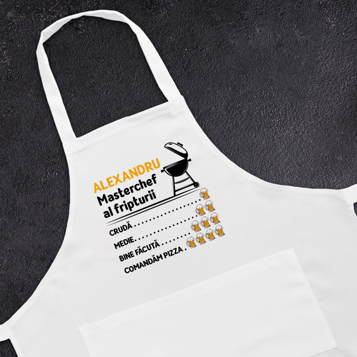 Șorț personalizat cu text - Maestrul fripturii