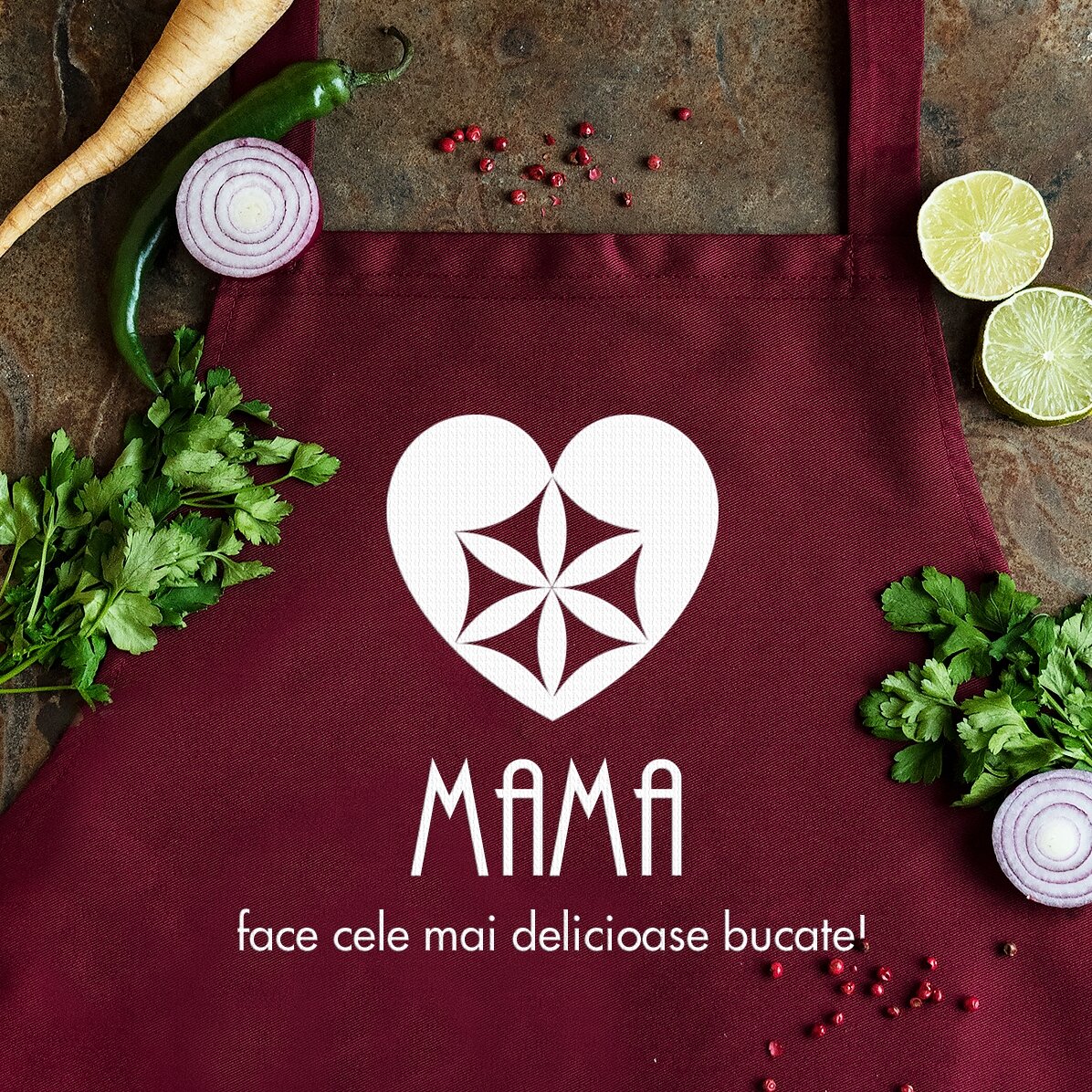 Șorț personalizat cu text - Mama 