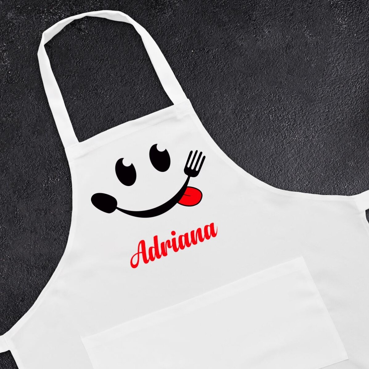 Șorț personalizat cu text - Smiley chef 