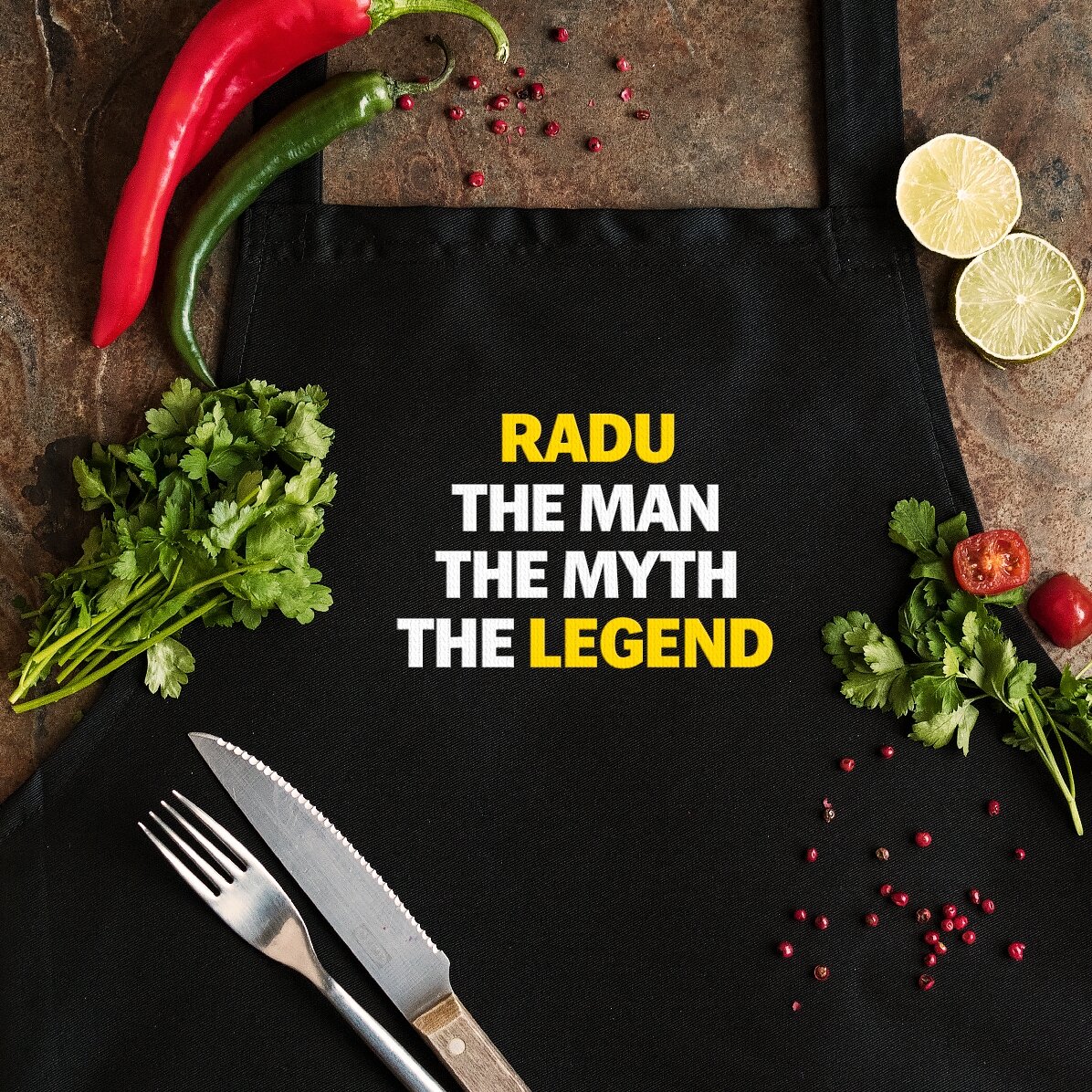 Șorț personalizat cu text - The Legend