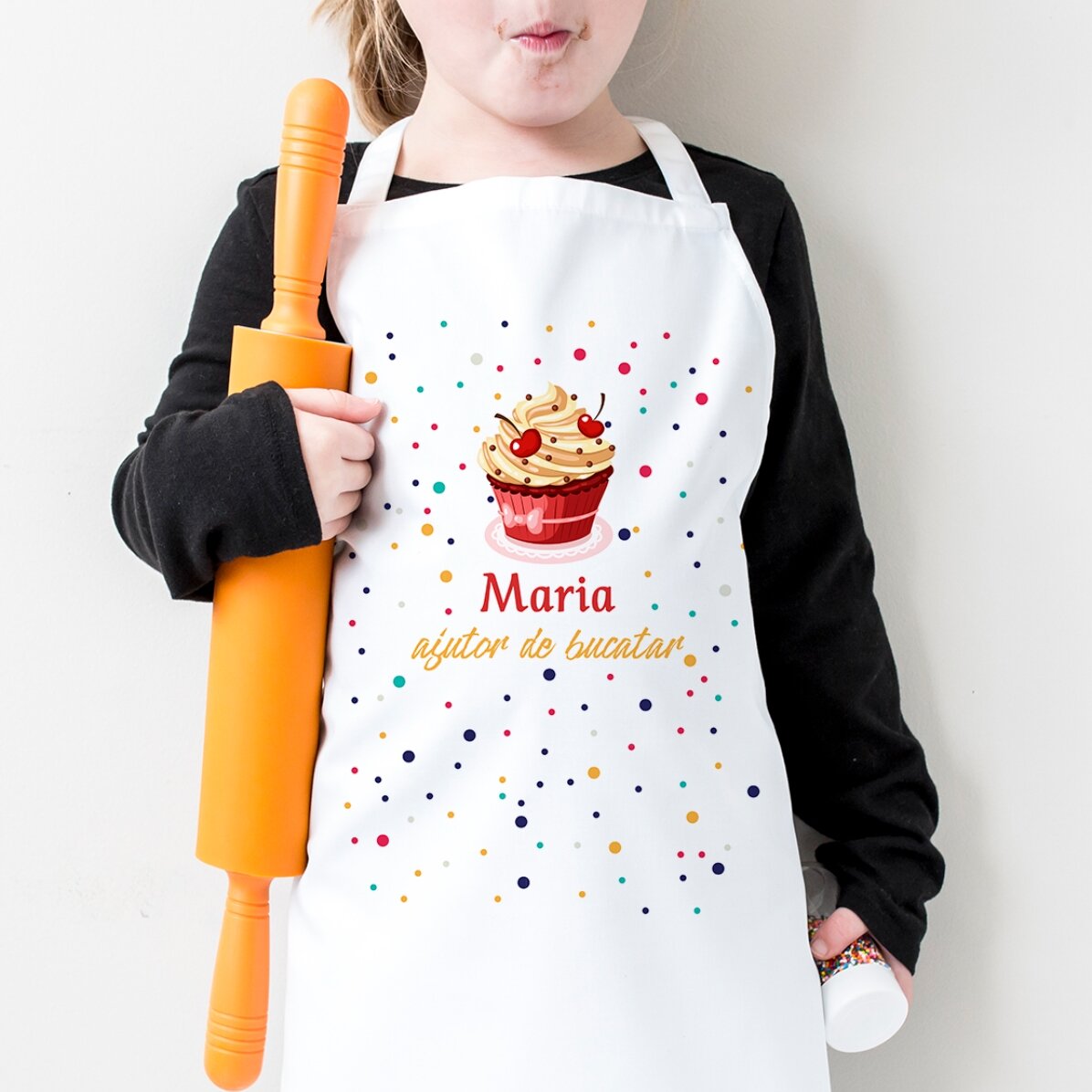 Șorț personalizat pentru copii cu text - Ajutor de bucătar