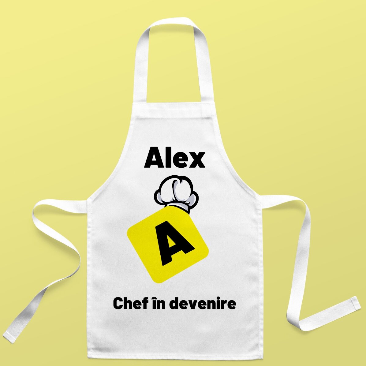 Șorț personalizat pentru copii cu text - Chef în devenire