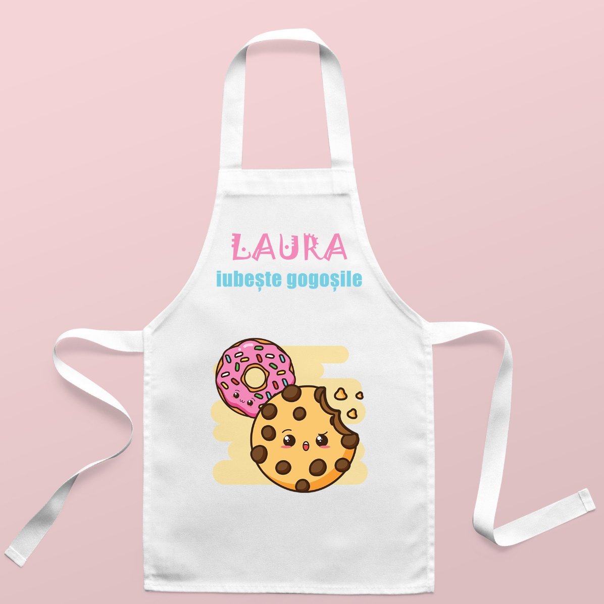 Șorț personalizat pentru copii cu text - Iubitorii de gogoși