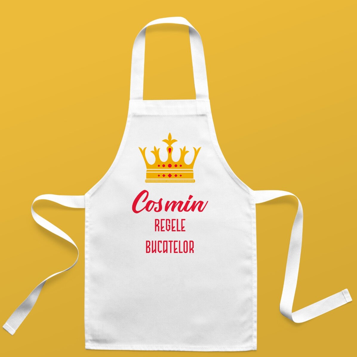 Șorț personalizat pentru copii cu text - Regele bucatelor