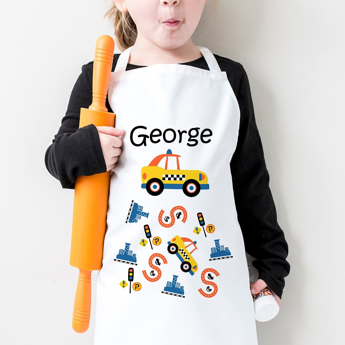 Șorț personalizat pentru copii cu text - Trafic