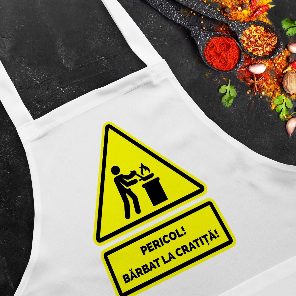 Șorț personalizat - Pericol în bucătărie