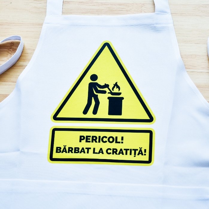 Șorț personalizat - Pericol în bucătărie